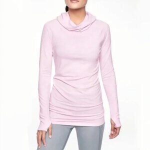 Athleta Essence Simply Lilac Hooded Tunic Top Thumbholes Sz Small